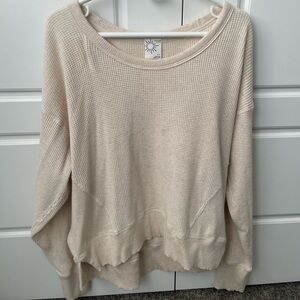 American Eagle Cream Waffle Knit